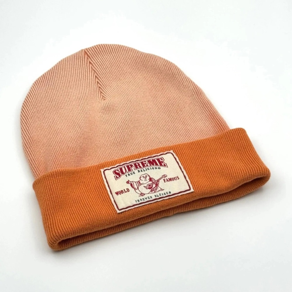Supreme x True Religion Collaboration Beanie in Dusty Orange
